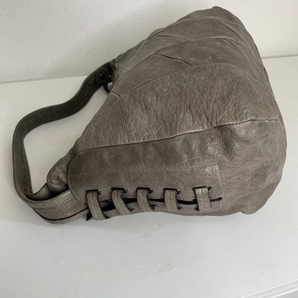 ABRO Distressed Leather Patchwork Boho Hobo Shoulder Bag - Picture 12 of 14